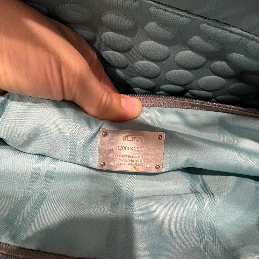 Tumi Gray Textured Men's Briefcase with Shoulder Strap